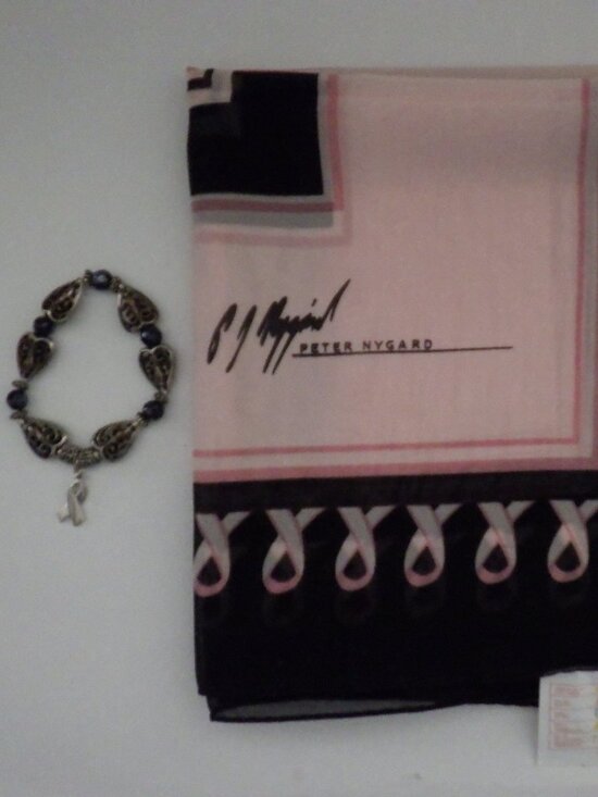 Peter Nygard Accessories - Peter Nygard Women's Scarf - Breast Cancer Awareness 35" Square and Bracelet